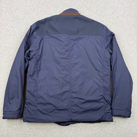 UNTUCKit Jacket Mens Medium Navy Blue Quilted Lined Nylon Full Zip Button Coat - Picture 7 of 13
